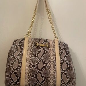 Cavalli Class Snakeskin Print Shoulder Bag